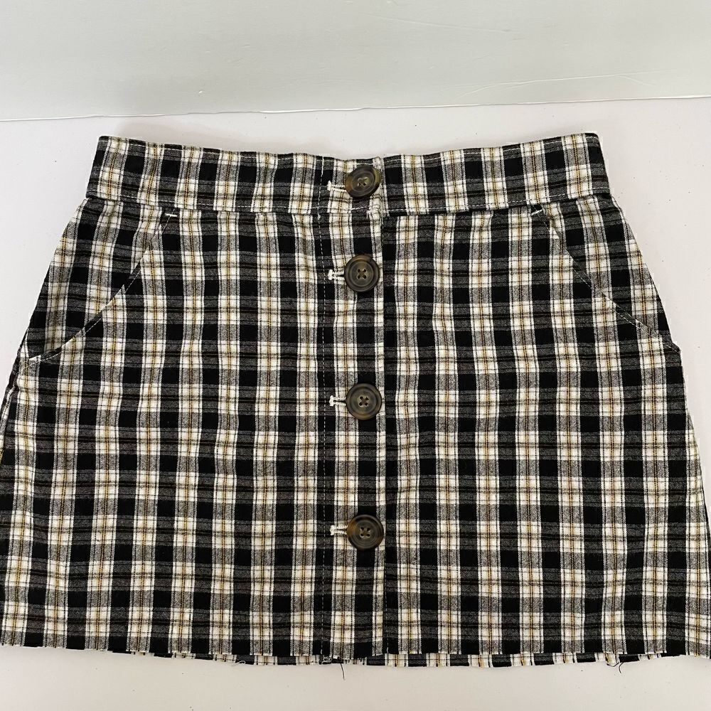 New! Hollister| XSmall Has Stretch Cotton Plaid Mini Skirt